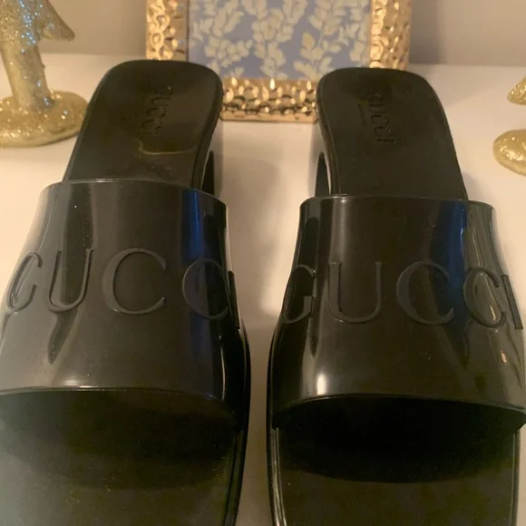GUCCI Black Rubber Mules! - Picture 2 of 7